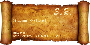 Stamm Roland névjegykártya